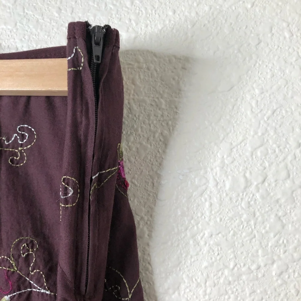 💜💜JKLA Ladies Brown Embroidered Shirt with Sequins Size L